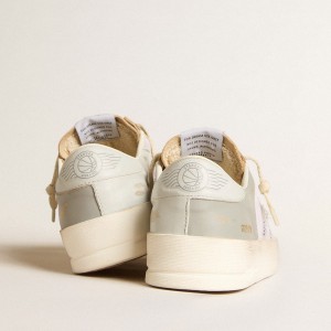 Golden Goose Stardan Sneakers In Gray Nappa Leather And White Mesh With Gray Leather Star GWF00370.F005978.10973