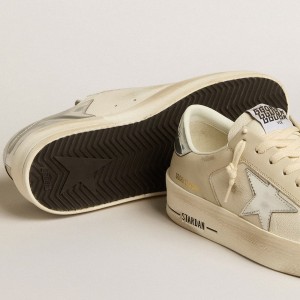 Golden Goose Stardan Sneakers In Nappa With Silver Mirror-effect Star And Heel Tab GWF00128.F005240.11678