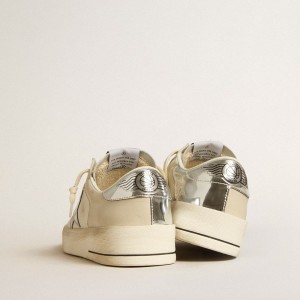 Golden Goose Stardan Sneakers In Nappa With Silver Mirror-effect Star And Heel Tab GWF00128.F005240.11678