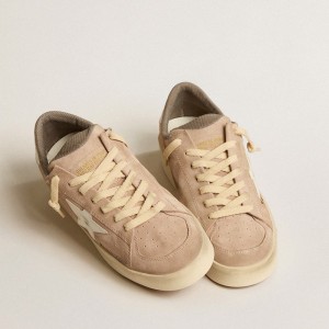 Golden Goose Stardan Sneakers In Old Rose Suede With White Leather Star And Heel Tab GWF00667.F005277.25705