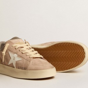 Golden Goose Stardan Sneakers In Old Rose Suede With White Leather Star And Heel Tab GWF00667.F005277.25705