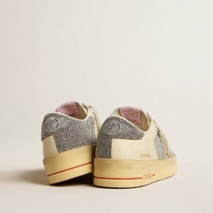 Golden Goose Stardan Sneakers In Suede With Sand Star And Silver Swarovski Crystal Inserts GWF00128.F005164.10449