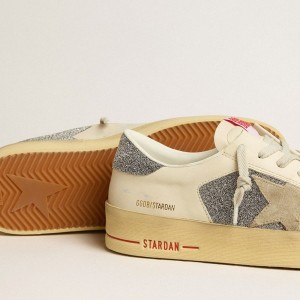 Golden Goose Stardan Sneakers In Suede With Sand Star And Swarovski Crystal Inserts GMF00128.F005164.10449