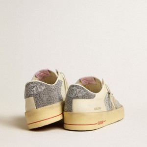 Golden Goose Stardan Sneakers In Suede With Sand Star And Swarovski Crystal Inserts GMF00128.F005164.10449