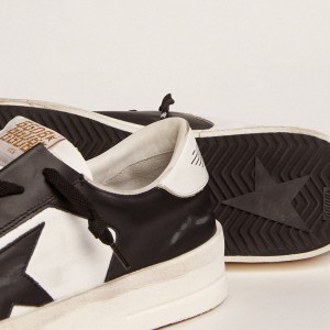 Golden Goose Stardan Sneakers In White And Black Leather GMF00128.F002186.10283