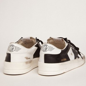 Golden Goose Stardan Sneakers In White And Black Leather GMF00128.F002186.10283