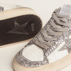 Golden Goose Stardan Sneakers With Silver Glitter GWF00128.F002185.80185