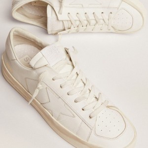 Golden Goose Stardan Sneakers In White Leather GMF00128.F000566.10100