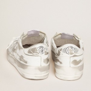 Golden Goose Stardan Sneakers In White Leather With Distressed Effect GMF00128.F000568.10100