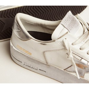 Golden Goose Stardan Sneakers With Silver Metallic Leather Star And Heel Tab GWF00128.F002187.80185