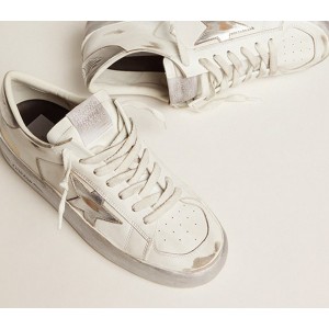 Golden Goose Stardan Sneakers With Silver Metallic Leather Star And Heel Tab GWF00128.F002187.80185