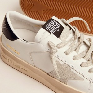 Golden Goose Stardan Sneakers With Star Sneakers In Ice-gray Suede And Blu-navy Heel Tab GMF00128.F000567.10509