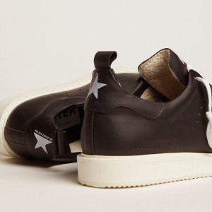 Golden Goose Starter Sneakers In Leather With Star Printed On The Heel Tab GMF00127.F000331.90100