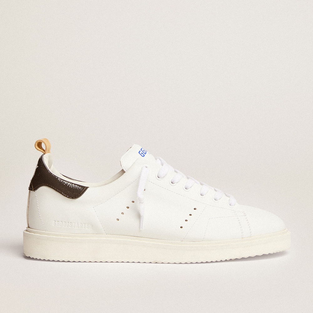 Golden Goose Starter Sneakers In White Naplack With Painted Leather Heel Tab GMF00127.F002820.10973