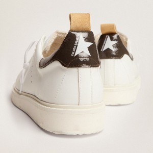 Golden Goose Starter Sneakers In White Naplack With Painted Leather Heel Tab GMF00127.F002820.10973