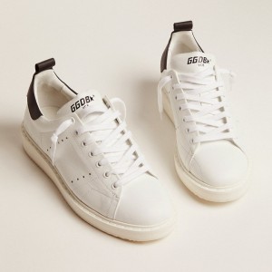 Golden Goose Starter Sneakers In Leather With Black Heel Tab GWF00127.F000332.80203