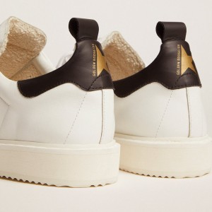 Golden Goose Starter Sneakers In Leather With Black Heel Tab GWF00127.F000332.80203