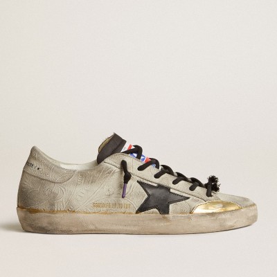 Golden Goose Super-Star LAB Sneakers With Floral Print And Black Leather Star GWF00426.F003819.10471