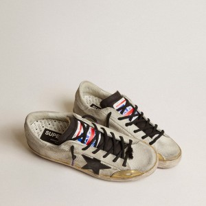 Golden Goose Super-Star LAB Sneakers With Floral Print And Black Leather Star GWF00426.F003819.10471