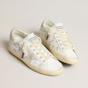 Golden Goose Super-Star LTD Sneakers CNY Sneakers In White Leather With Lettering On The Upper GMF00101.F005796.11839