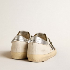 Golden Goose Super-Star LTD Sneakers In Nappa Leather With Black Leather Star And Silver Heel Tab GMF00107.F006007.82680