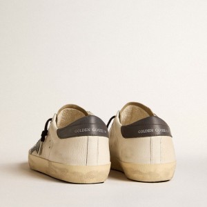 Golden Goose Super-Star LTD Sneakers In Nappa With Denim Star And Gray Leather Heel Tab GMF00101.F005994.82675