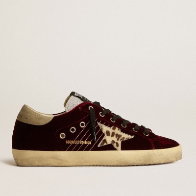 Golden Goose Super-Star LTD Sneakers In Velvet With Pony Skin Star And Glitter Tongue GWF00101.F005127.82493