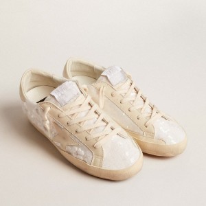 Golden Goose Super-Star LTD Sneakers In White Sequins With Leather Star And Embroidery GWF00759.F005899.11872