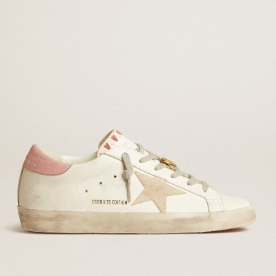 Golden Goose Super-Star LTD Sneakers With Beige Suede Star And Pink Heel Tab GWF00101.F005613.11783