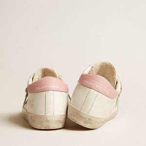 Golden Goose Super-Star LTD Sneakers With Beige Suede Star And Pink Heel Tab GWF00101.F005613.11783