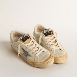 Golden Goose Super-Star LTD Sneakers With Black Swarovski Crystal Star GWF00175.F004670.82316