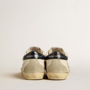 Golden Goose Super-Star LTD Sneakers With Blue Leather Star And Decorative Studs GWF00102.F005171.11660