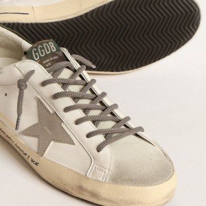 Golden Goose Super-Star LTD Sneakers With Croc-print Star And Green Heel Tab GMF00101.F004582.82293