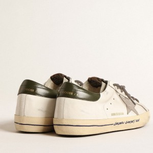 Golden Goose Super-Star LTD Sneakers With Croc-print Star And Green Heel Tab GMF00101.F004582.82293