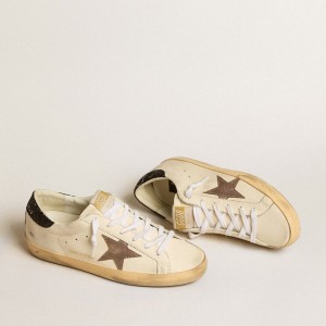 Golden Goose Super-Star LTD Sneakers With Laminated Leather Star And Black Glitter Heel Tab GWF00101.F005125.11649