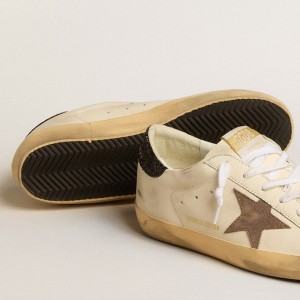 Golden Goose Super-Star LTD Sneakers With Laminated Leather Star And Black Glitter Heel Tab GWF00101.F005125.11649