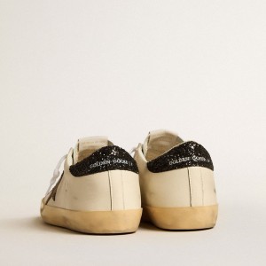 Golden Goose Super-Star LTD Sneakers With Laminated Leather Star And Black Glitter Heel Tab GWF00101.F005125.11649