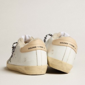 Golden Goose Super-Star LTD Sneakers With Shearling Lining And Silver Glitter Star GWF00101.F002967.11108