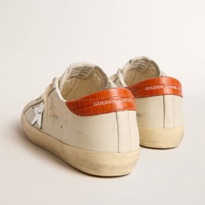 Golden Goose Super-Star LTD Sneakers With Silver Leather Star And Croc-print Leather Heel Tab GWF00101.F005979.11367