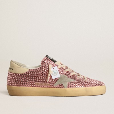 Golden Goose Super-Star LTD Sneakers With Suede Star And Pink Swarovski Crystals GWF00101.F004644.25685