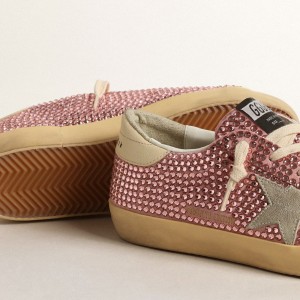 Golden Goose Super-Star LTD Sneakers With Suede Star And Pink Swarovski Crystals GWF00101.F004644.25685