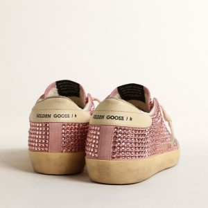 Golden Goose Super-Star LTD Sneakers With Suede Star And Pink Swarovski Crystals GWF00101.F004644.25685