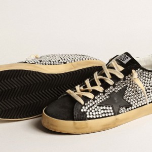 Golden Goose Super-Star LTD Sneakers With Swarovski Crystals And Black Leather Star GWF00101.F004091.90100