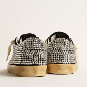 Golden Goose Super-Star LTD Sneakers With Swarovski Crystals And Black Leather Star GWF00101.F004091.90100