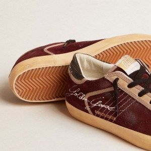 Golden Goose Super-Star Penstar LAB Sneakers Sneakers In Burgundy Suede With Perforated Star GMF00172.F004363.40448