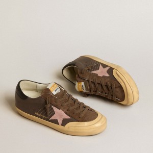 Golden Goose Super-Star Penstar Sneakers LTD Sneakers In Brown Leather With Pink Suede Star GWF00107.F005204.55574