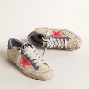 Golden Goose Super-Star Penstar Sneakers LTD Sneakers In Canvas With Lobster-colored Suede Star GWF00107.F004667.82322