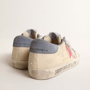 Golden Goose Super-Star Penstar Sneakers LTD Sneakers In Canvas With Lobster-colored Suede Star GWF00107.F004667.82322