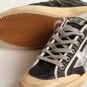 Golden Goose Super-Star Penstar Sneakers In Black Matelasse Nappa With Silver Star GWF00107.F004657.90400