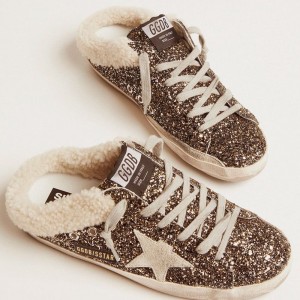 Golden Goose Super-Star Sabot Sneakers With Glitter And Shearling Interior GWF00110.F000296.80293